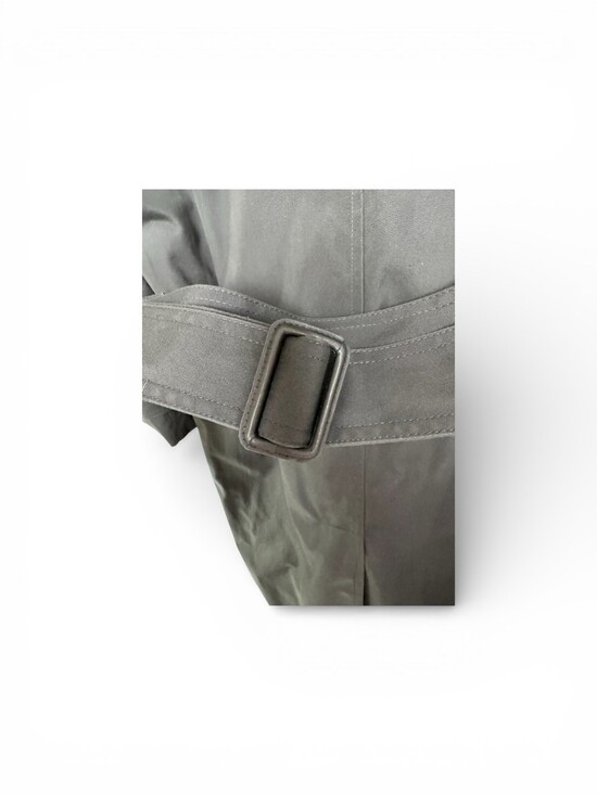 London Fog Dbl-Breasted Trench Classic Coat Zip-Out Liner Men 40R Charcoal Grey - Picture 7 of 13